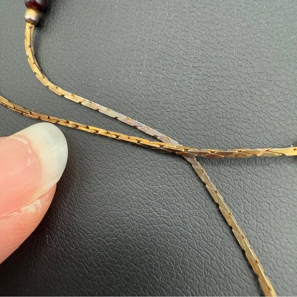 Korea 1960s Elegant Gold and Brown Beaded Necklace - Picture 11 of 14